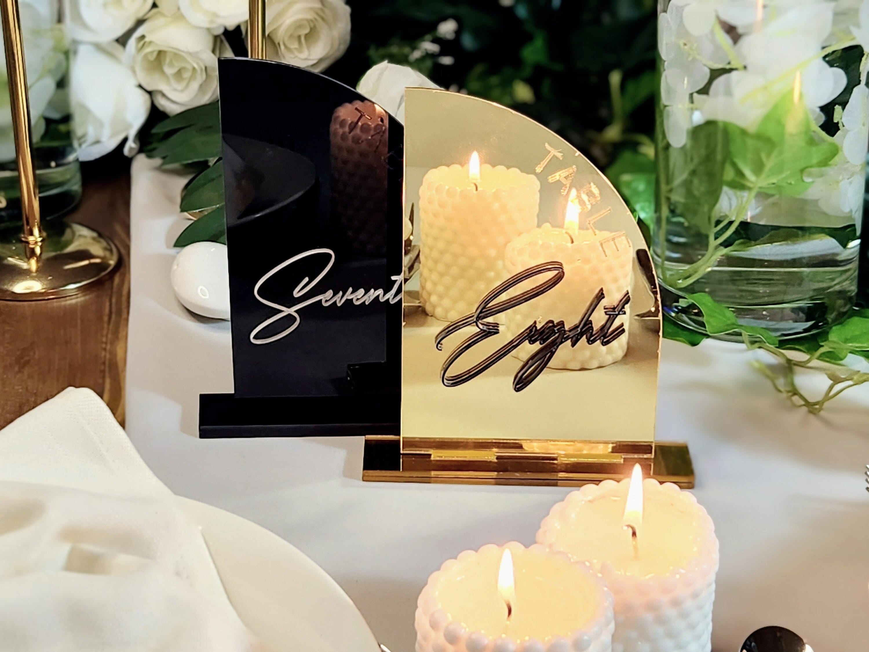 Acrylic Wedding Table Numbers - Wedding Table Decor and Reception Signage Jasmine Collection