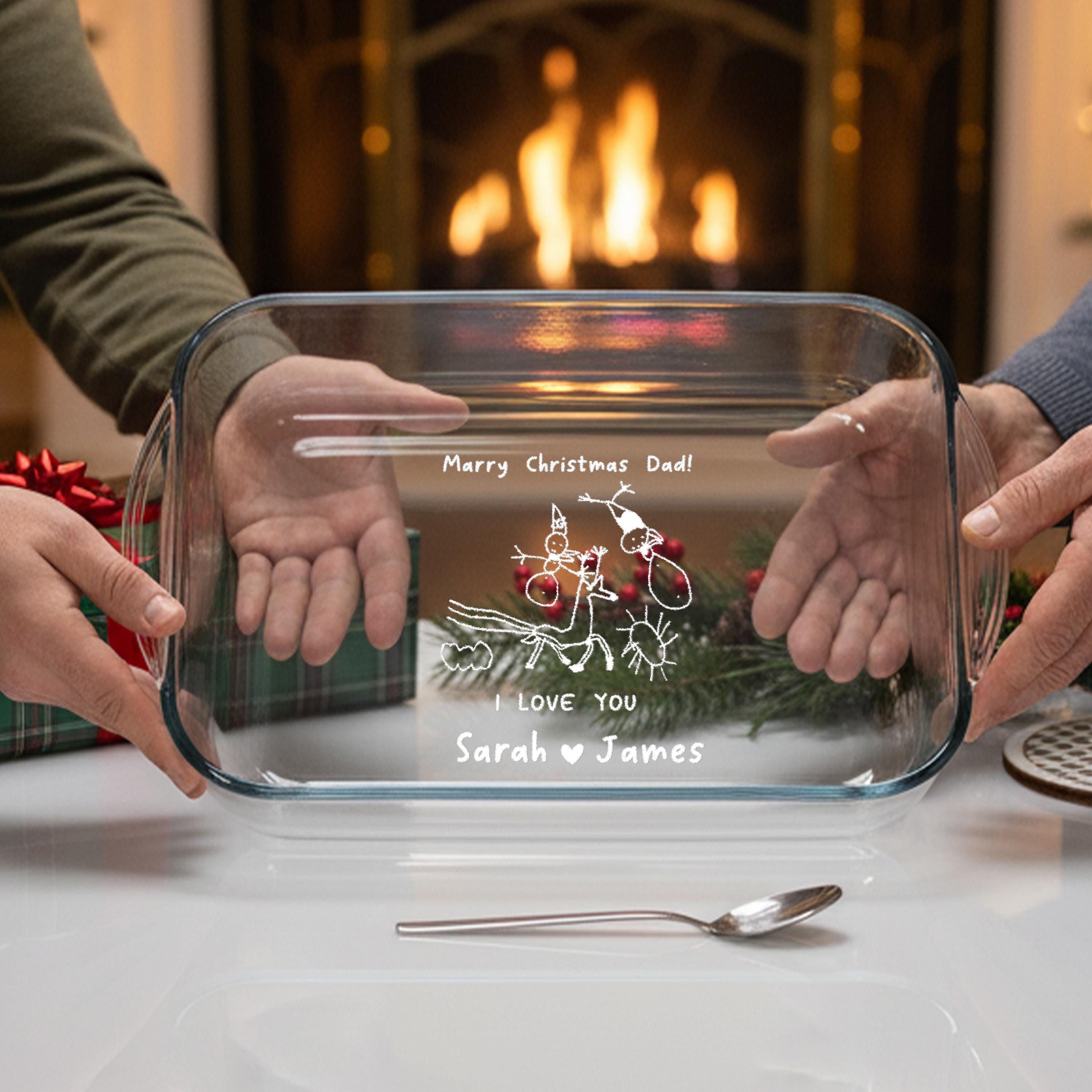 Personalized Casserole Dish Engraved Glass Baking Dish Oven Safe Kitchen Gift