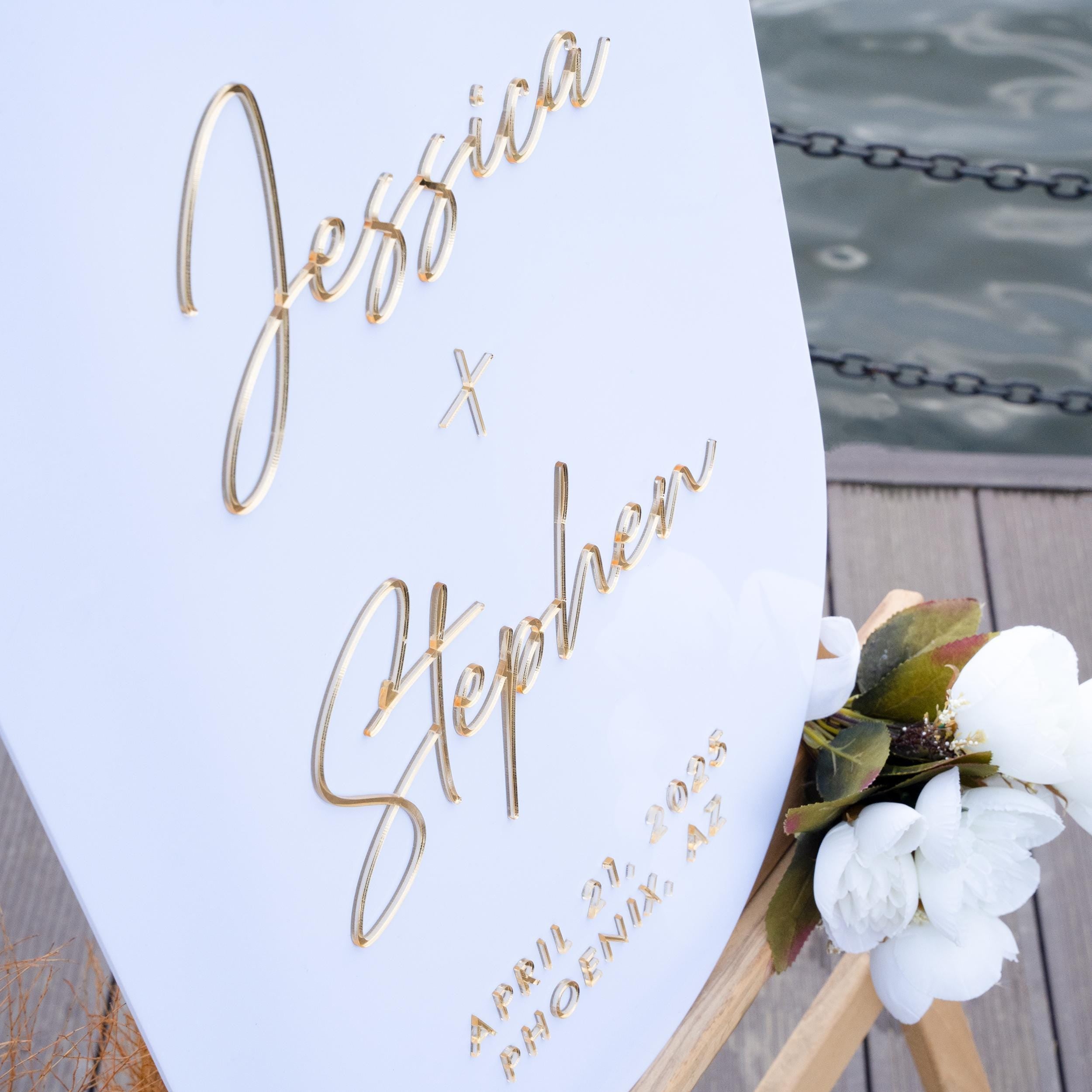 Half Arch Wedding Welcome Sign, Engagement Signage - Poppy Collection