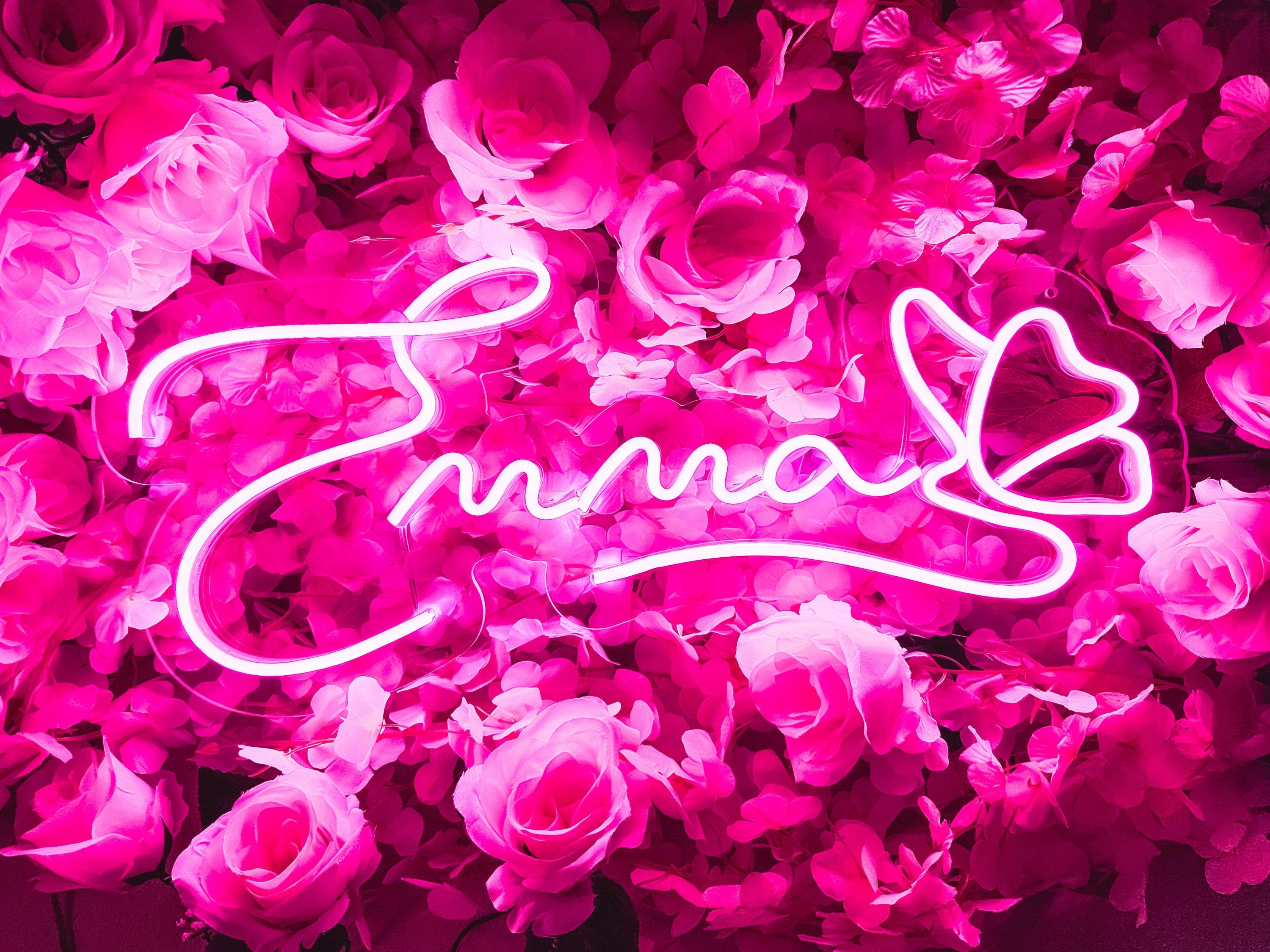 Custom Baby Name Neon Sign Boho Baby Shower Wall Art Handcrafted Neon Light