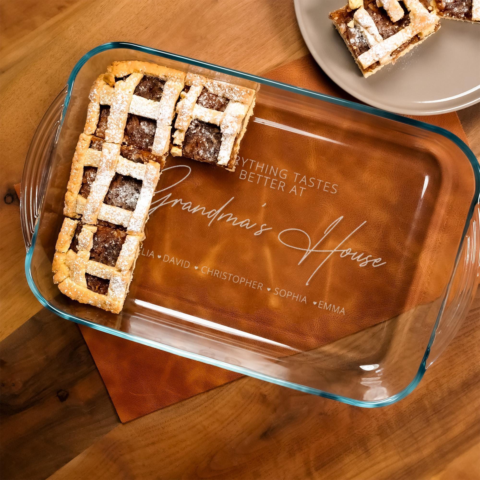 Personalized Casserole Dish Engraved Glass Baking Dish Oven Safe Kitchen Gift