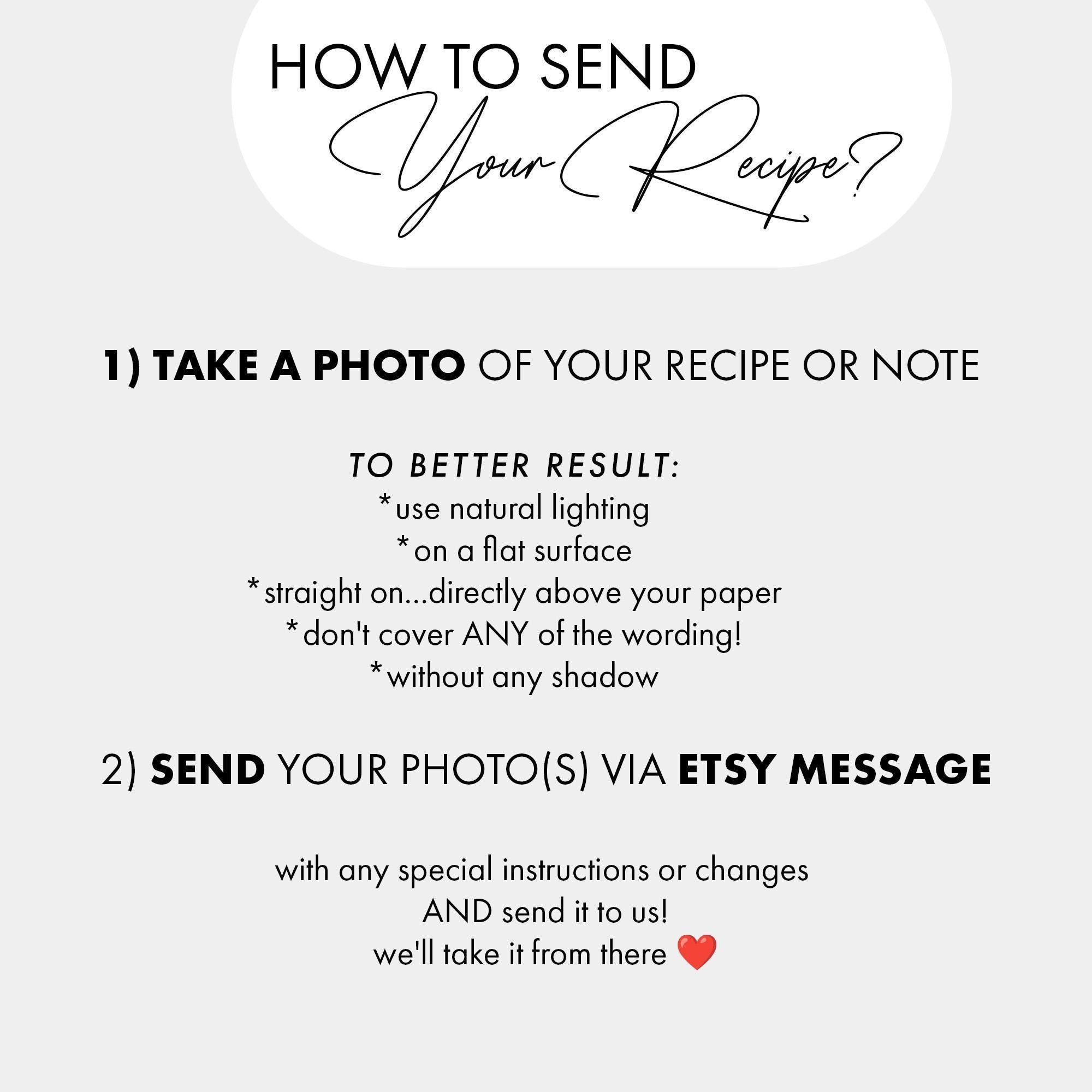 how to send a photo of your recipe or note