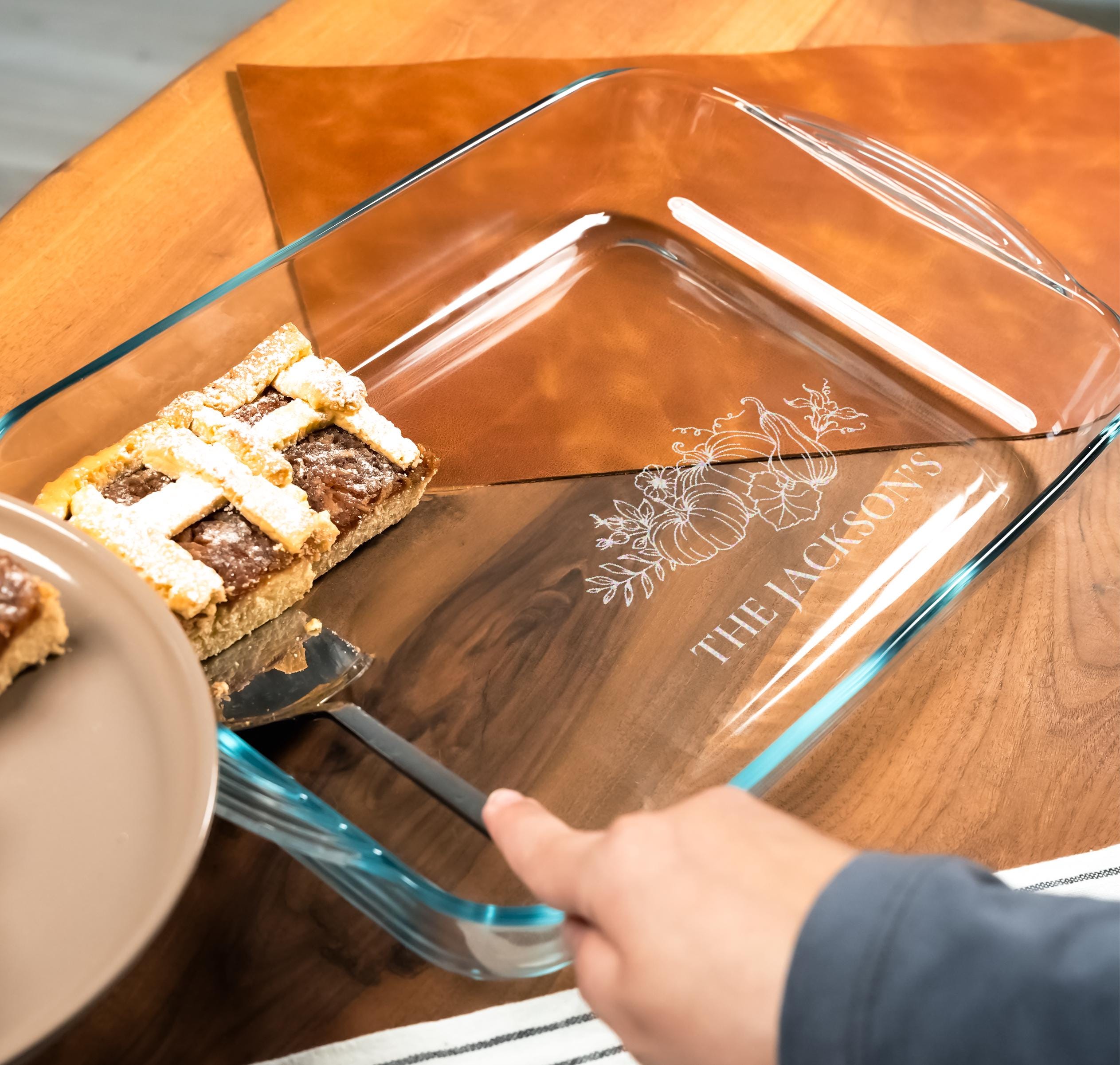 Personalized Glass Baking Dish Etched Glass Casserole Dish Oven Safe Dishwasher Safe