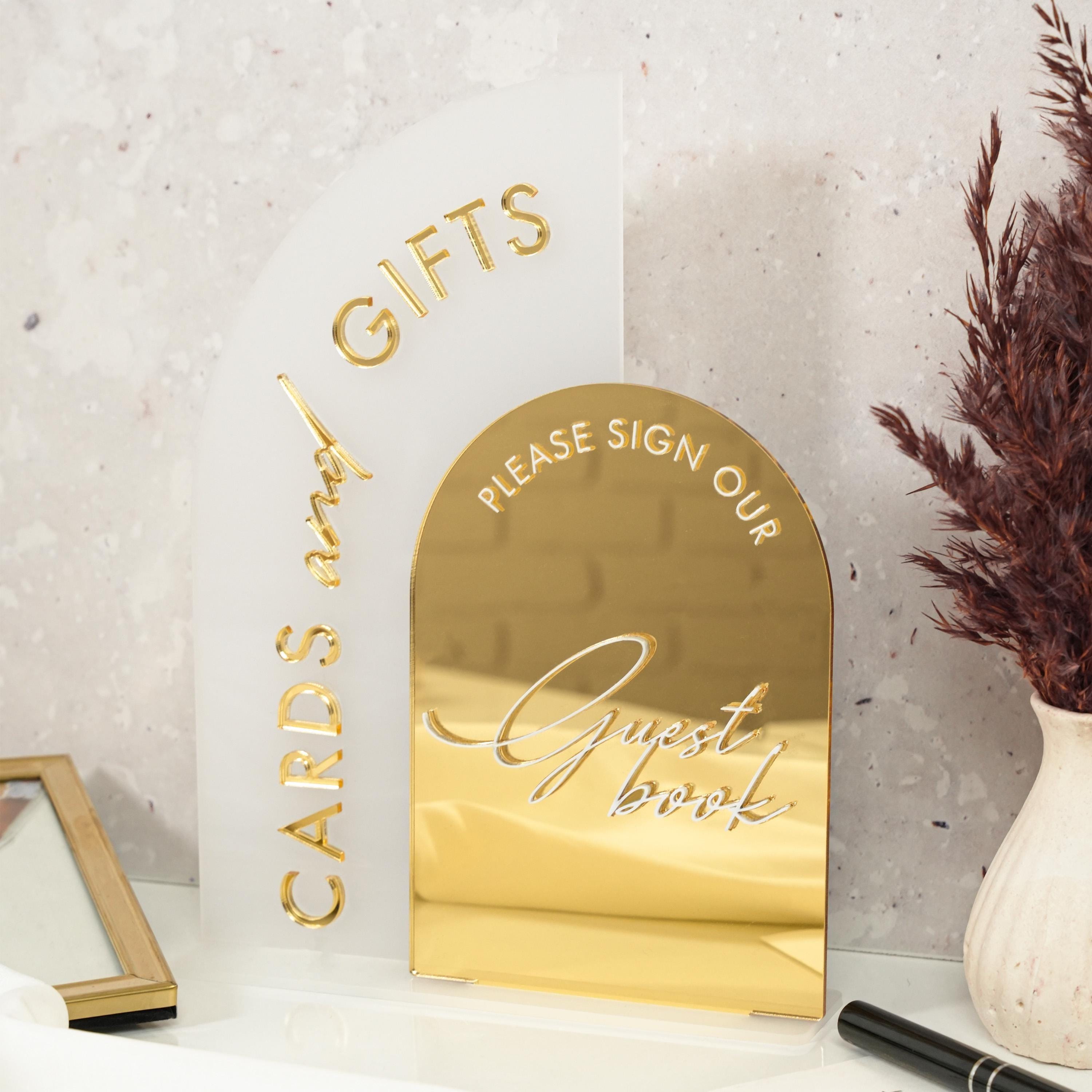 Custom Acrylic Wedding Sign Cards and Gifts Sign - Rehearsal Dinner Table Decor Lavender Milan Collection