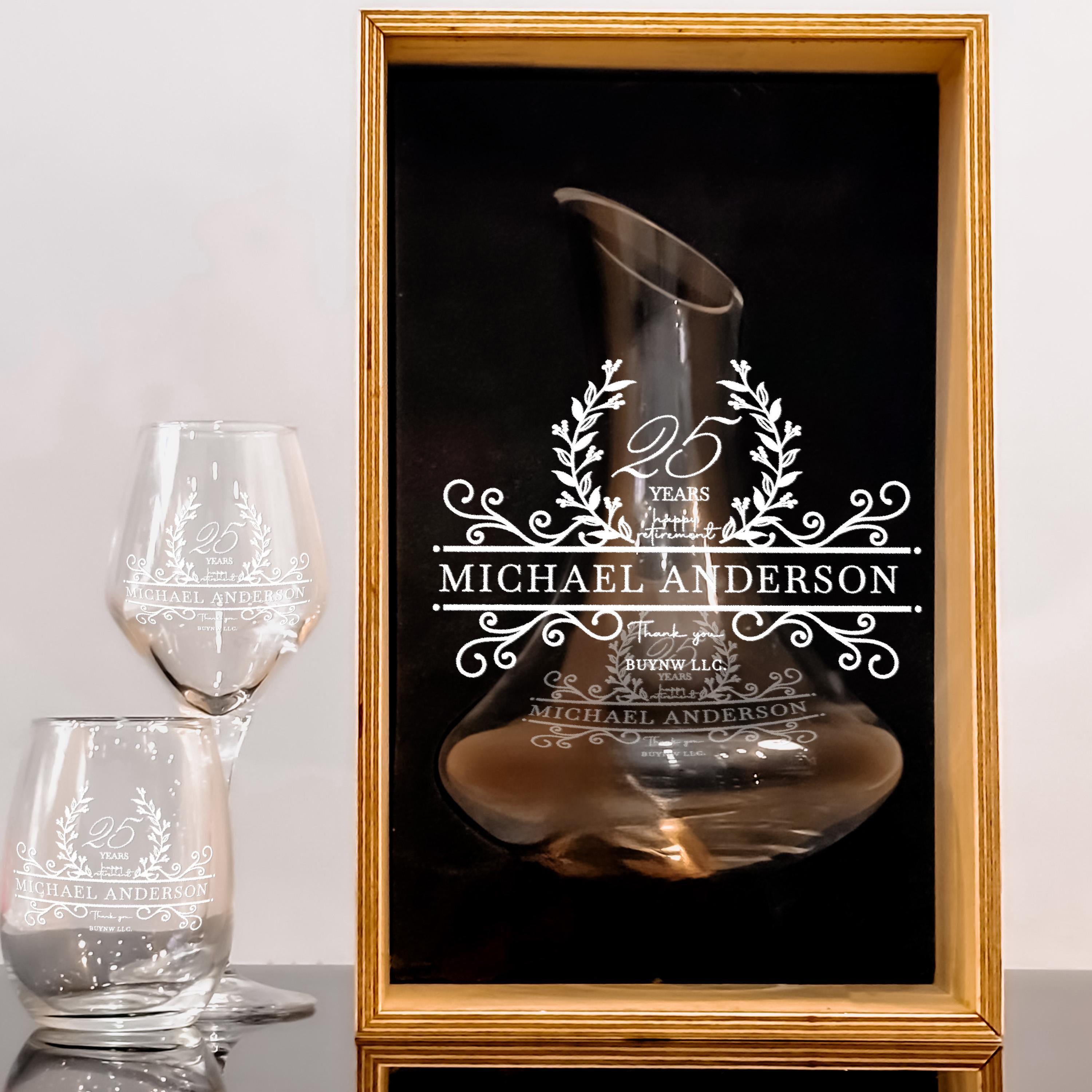 Retirement Wine Decanter Elegant Personalized Wine Set Gift For Her