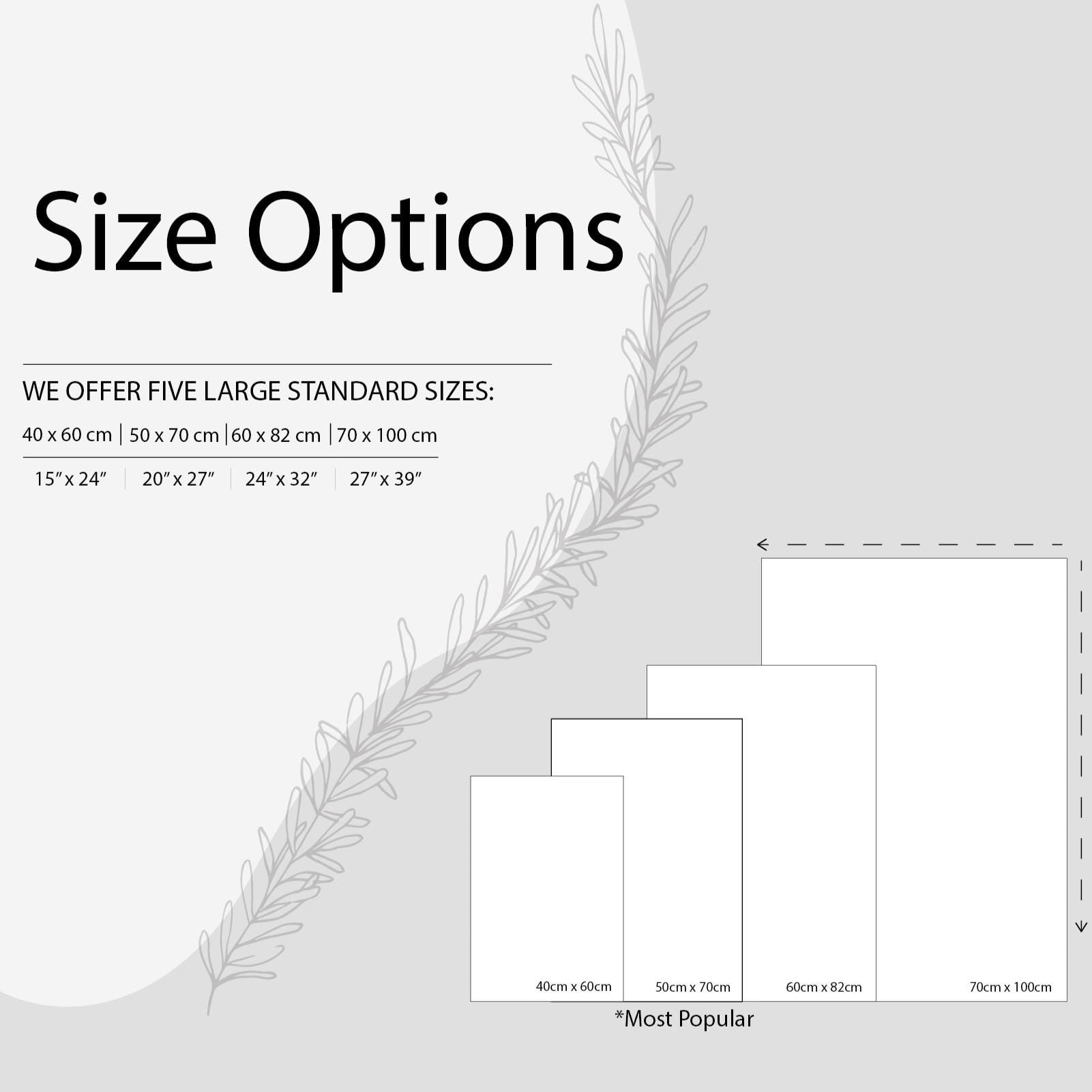 the size options for a standard bed
