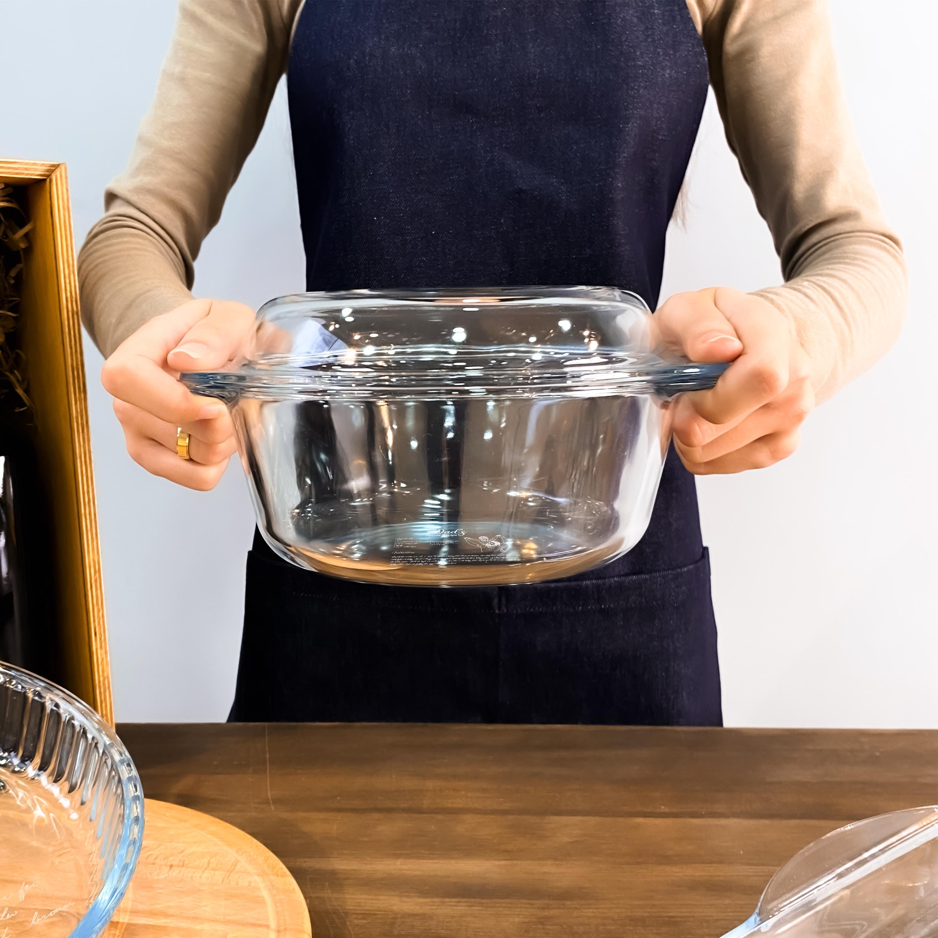 Dad's Handwritten Recipe Soup Pot Borosilicate Saucepan: Portrait Photo Baking Pan with Glass Lid