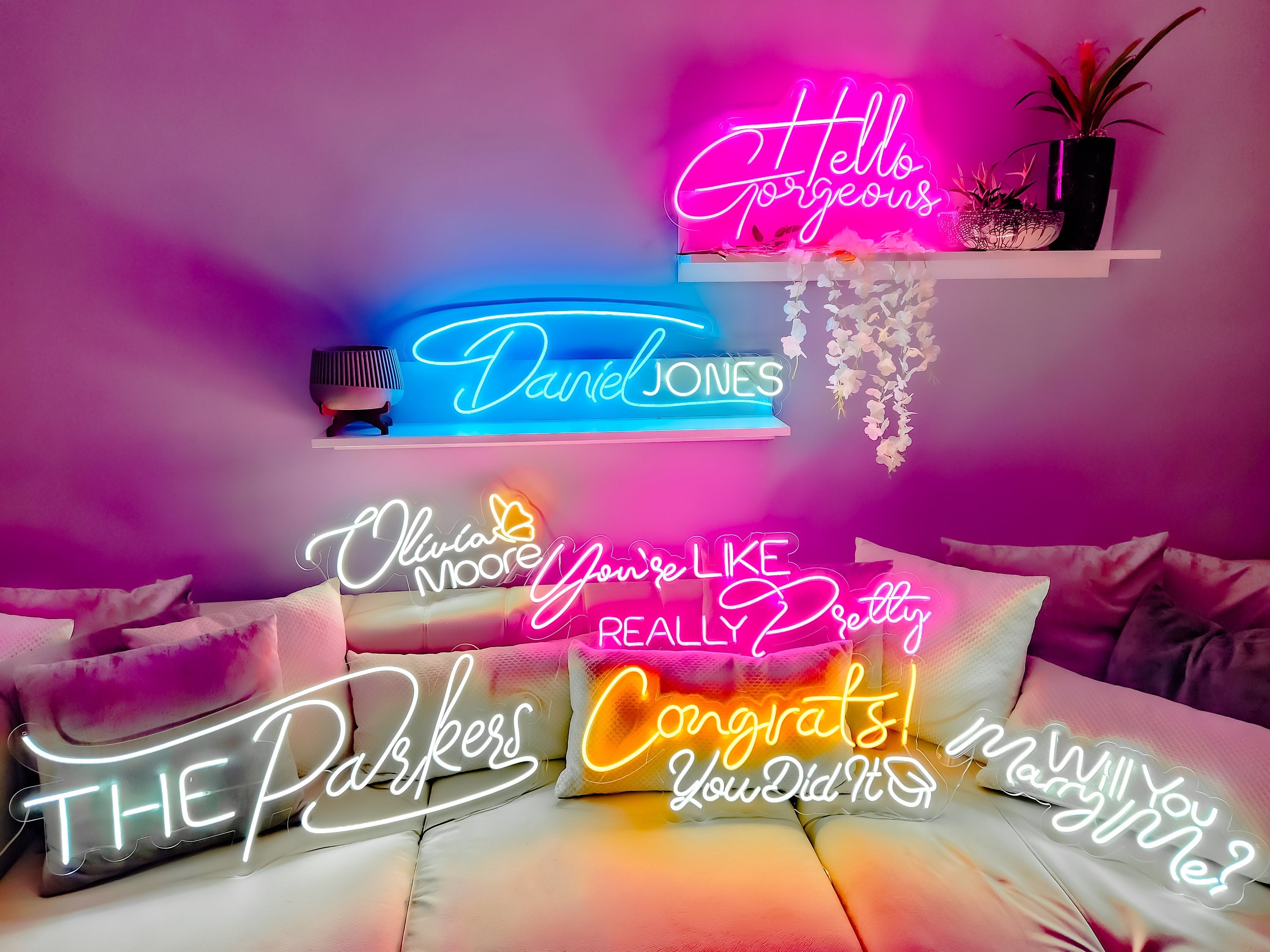 Custom Neon Sign Handmade LED Wall Art for Wedding Anniversary Gift Home Decor