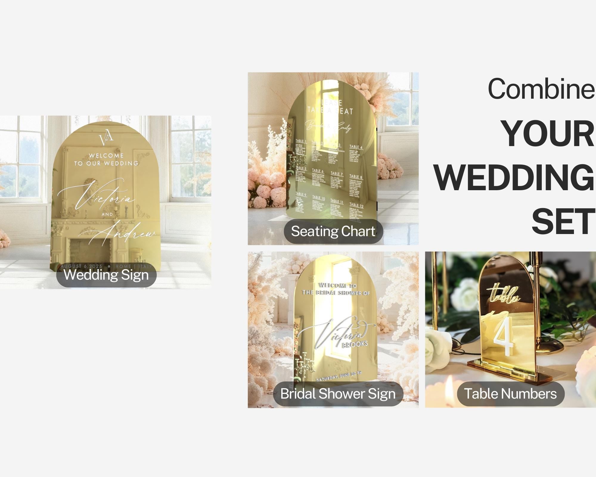 a collage of photos of a wedding set