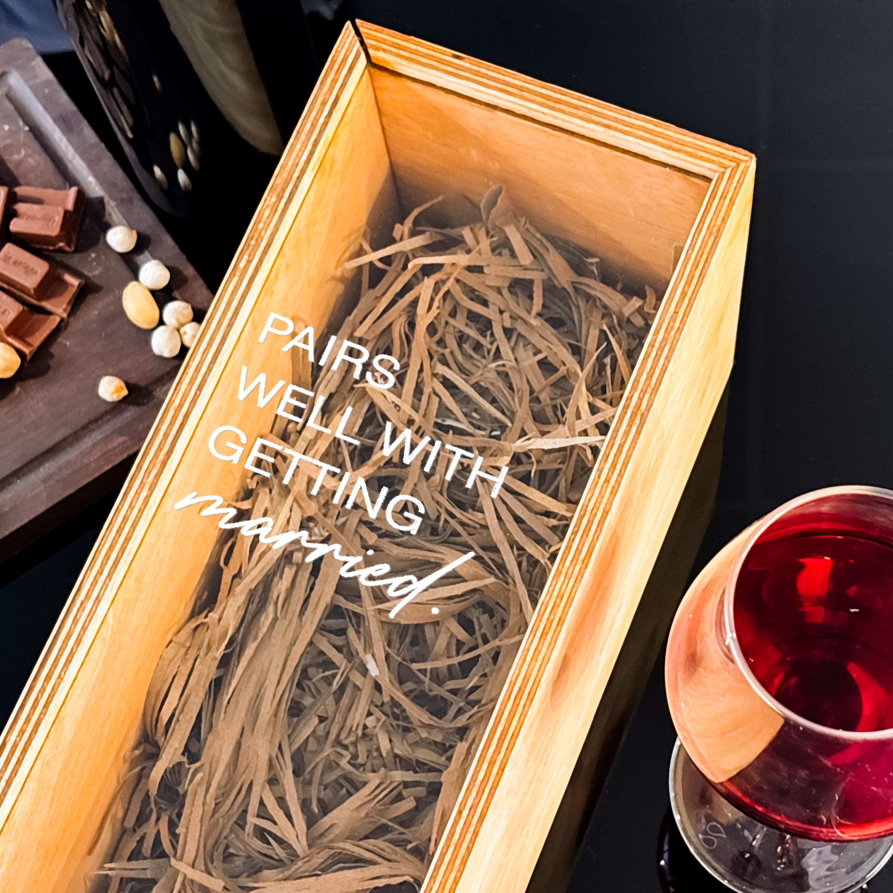 Personalized Wine Box Wedding Gift Wooden Wine Box Engraved Keepsake