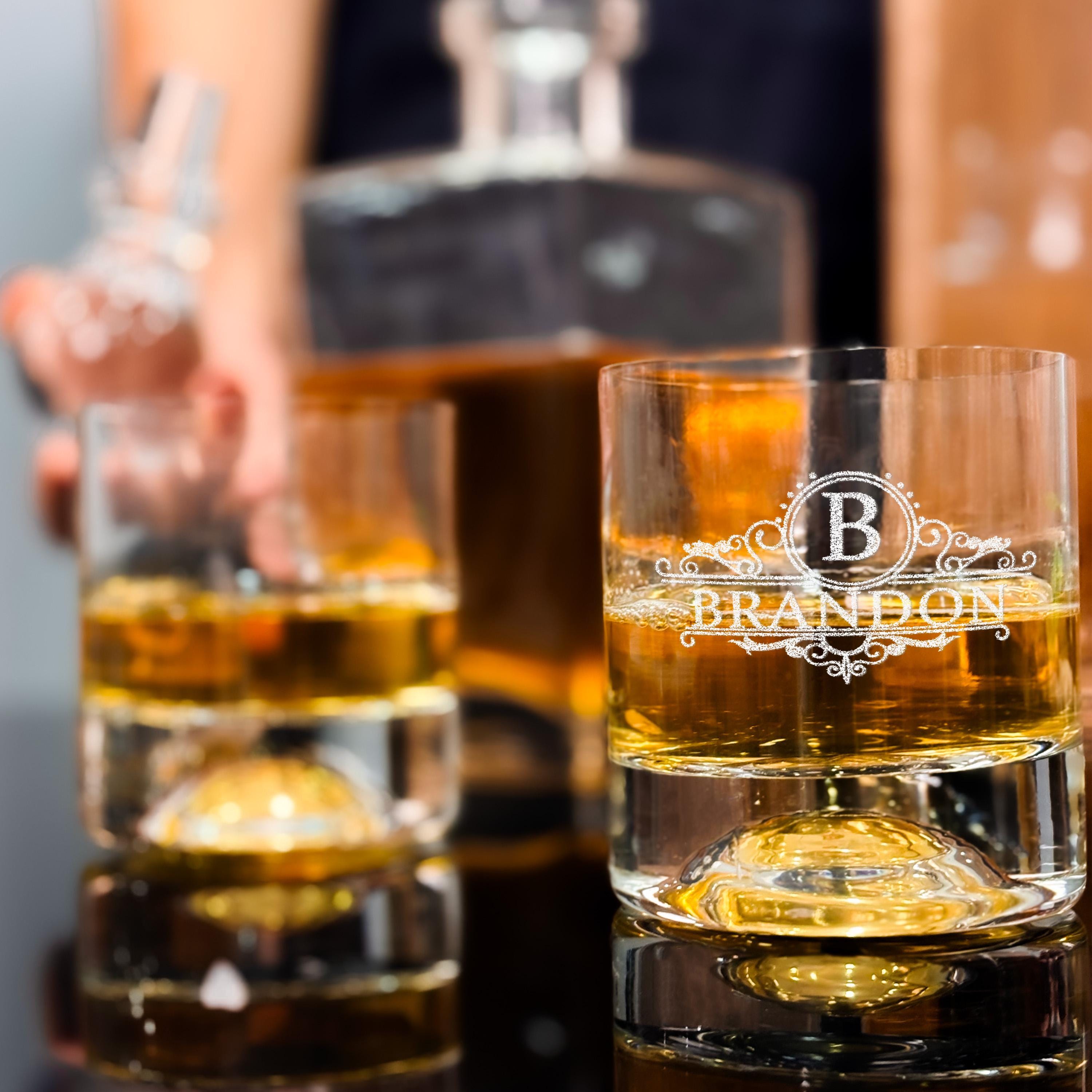 Personalized Whiskey Decanter Handcrafted Glass Decanter With Engraved Bourbon Glasses Gift For Husband