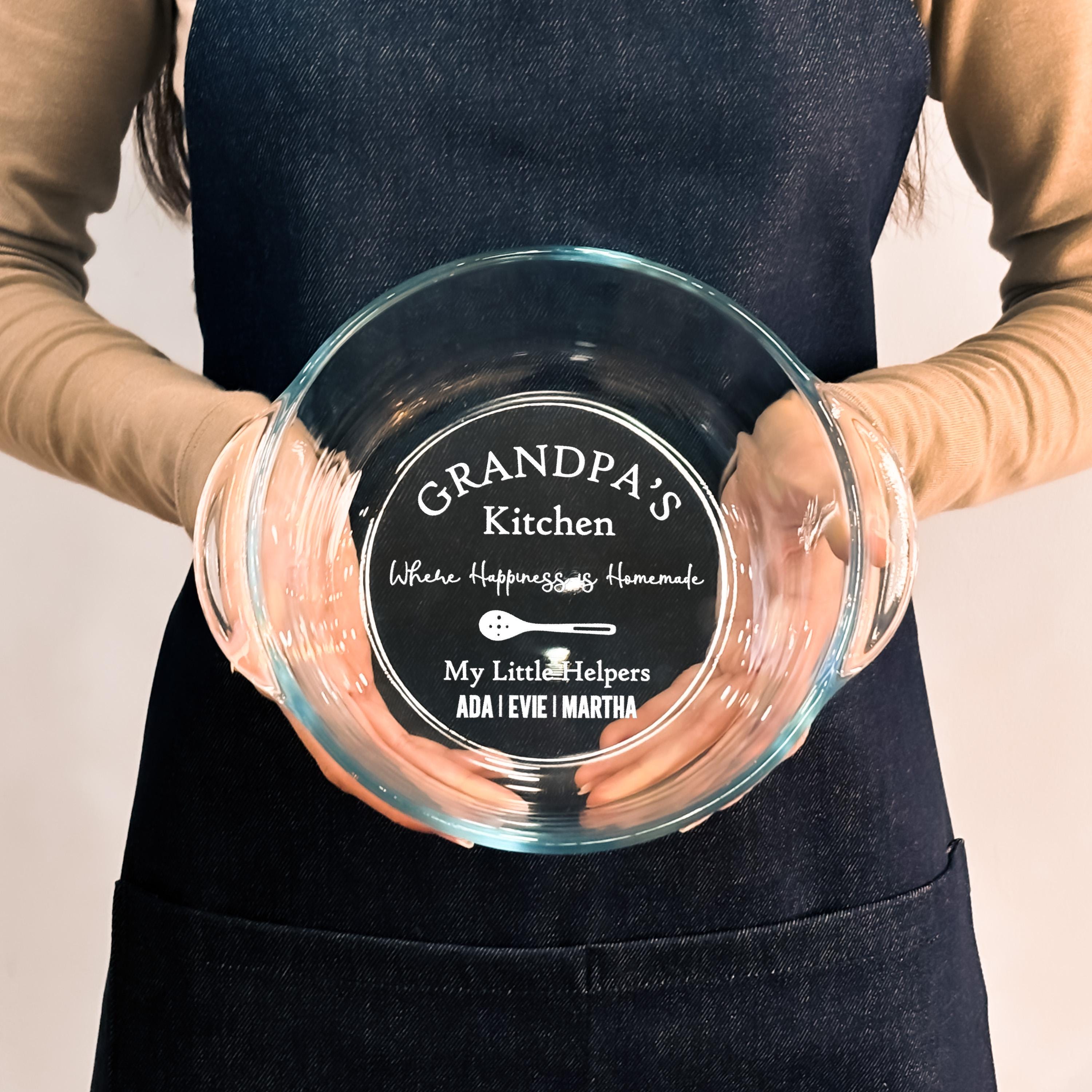 Grandpa's Baking Pan with Glass Lid: Personalized Borosilicate Saucepan Gift for Dad from Kids