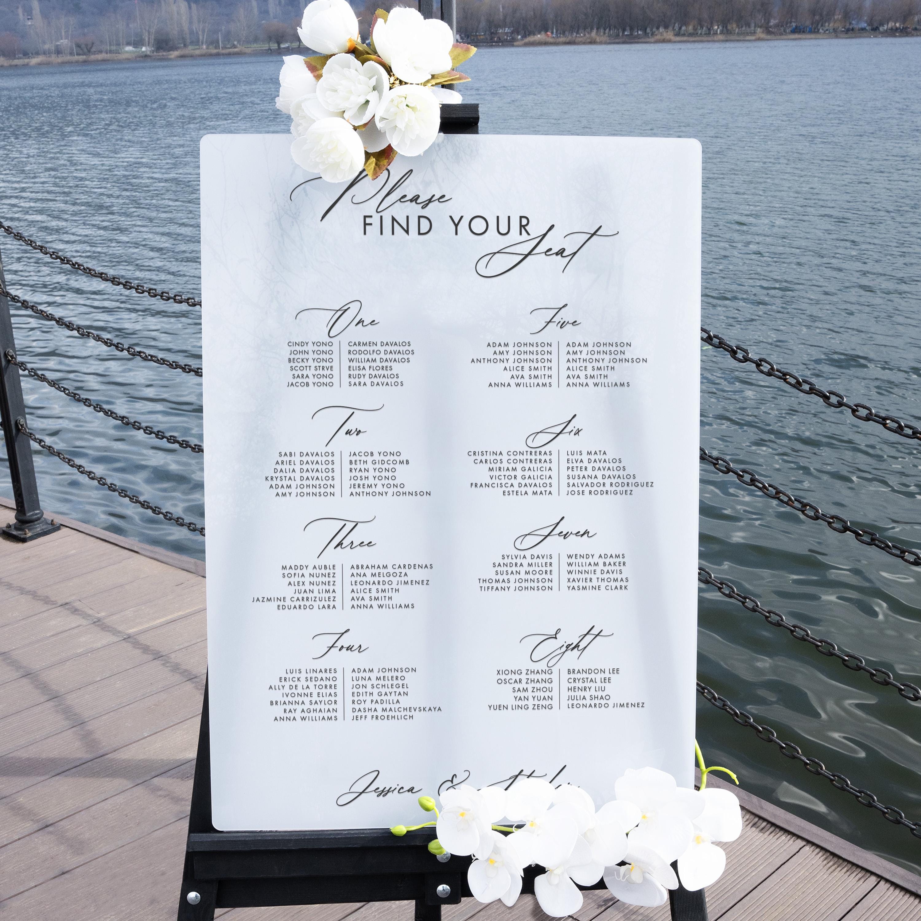 frosted acrylic wedding seating chart