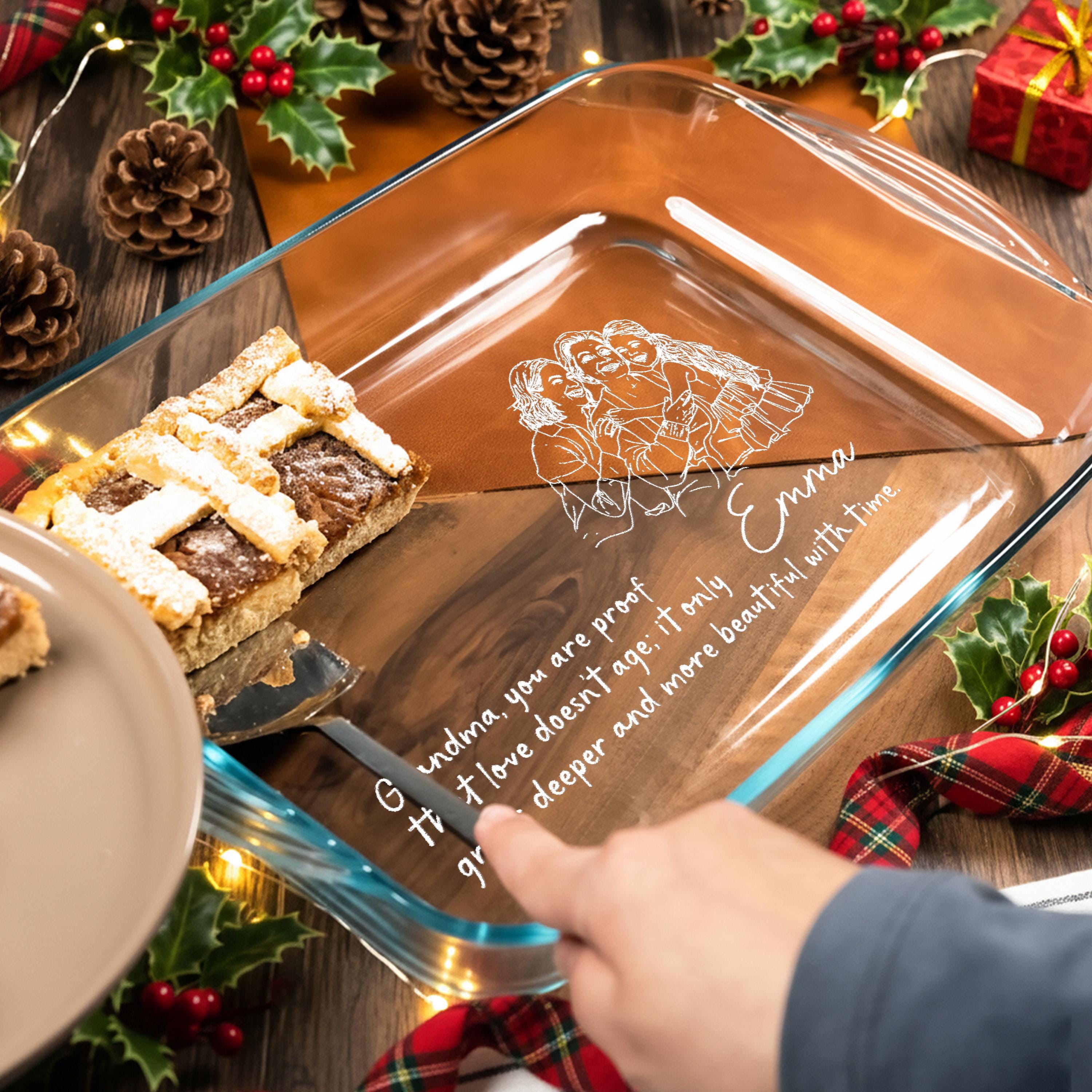 Personalized Casserole Dish Engraved Baking Dish With Grandma Recipe Gift