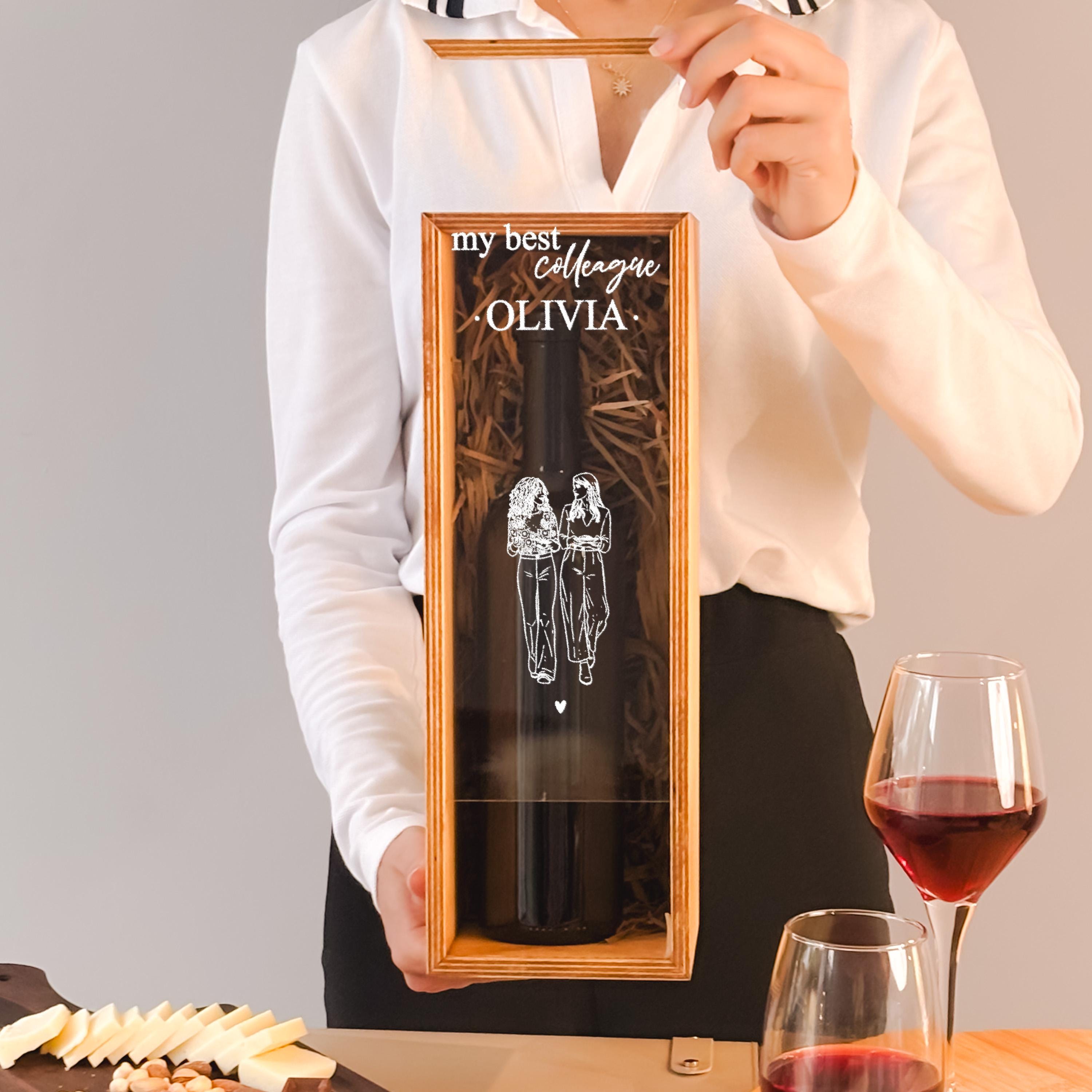 Personalized Wine Box Wooden Wine Box Engraved Gift For Wedding Or Anniversary