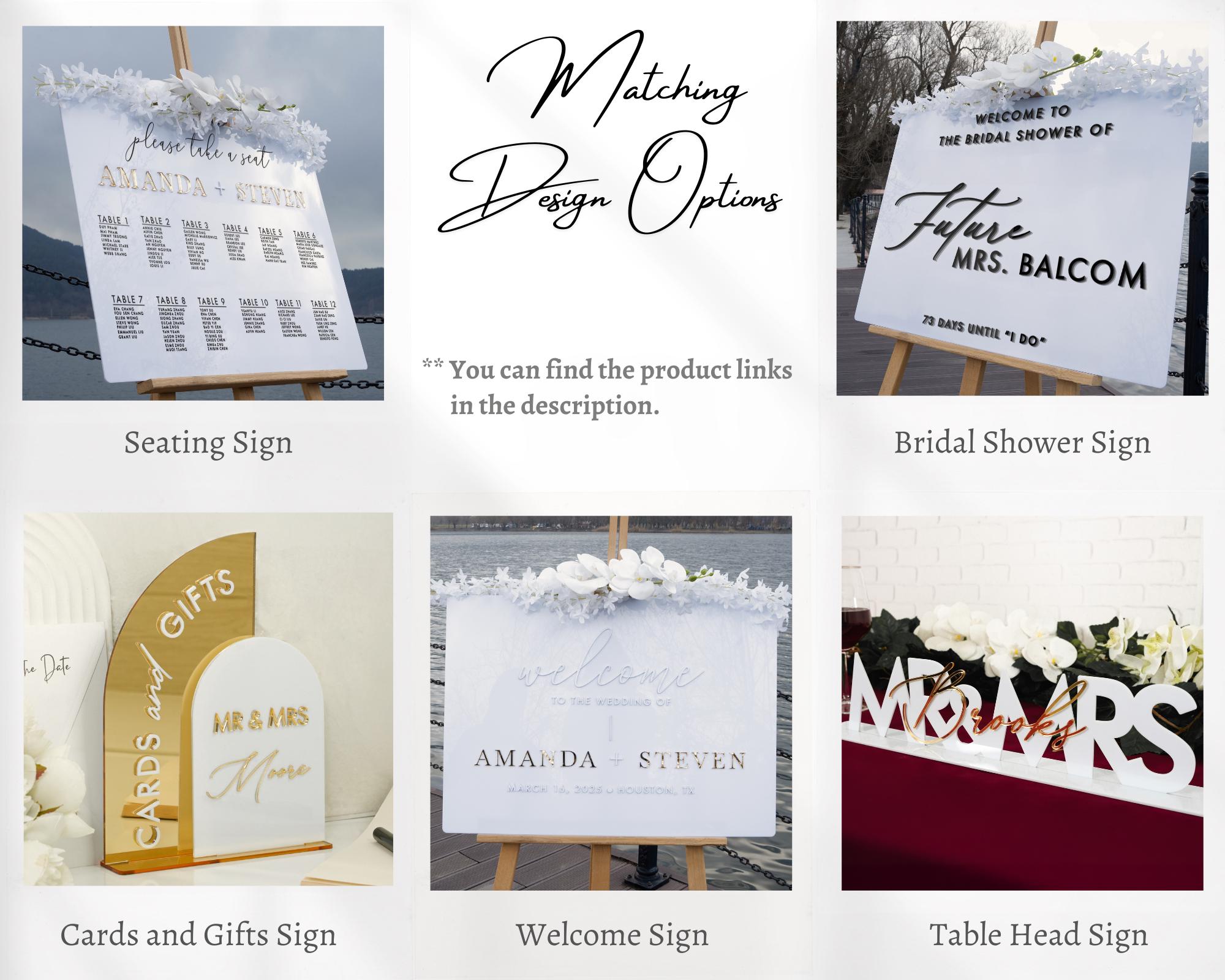 a bunch of different types of wedding signs