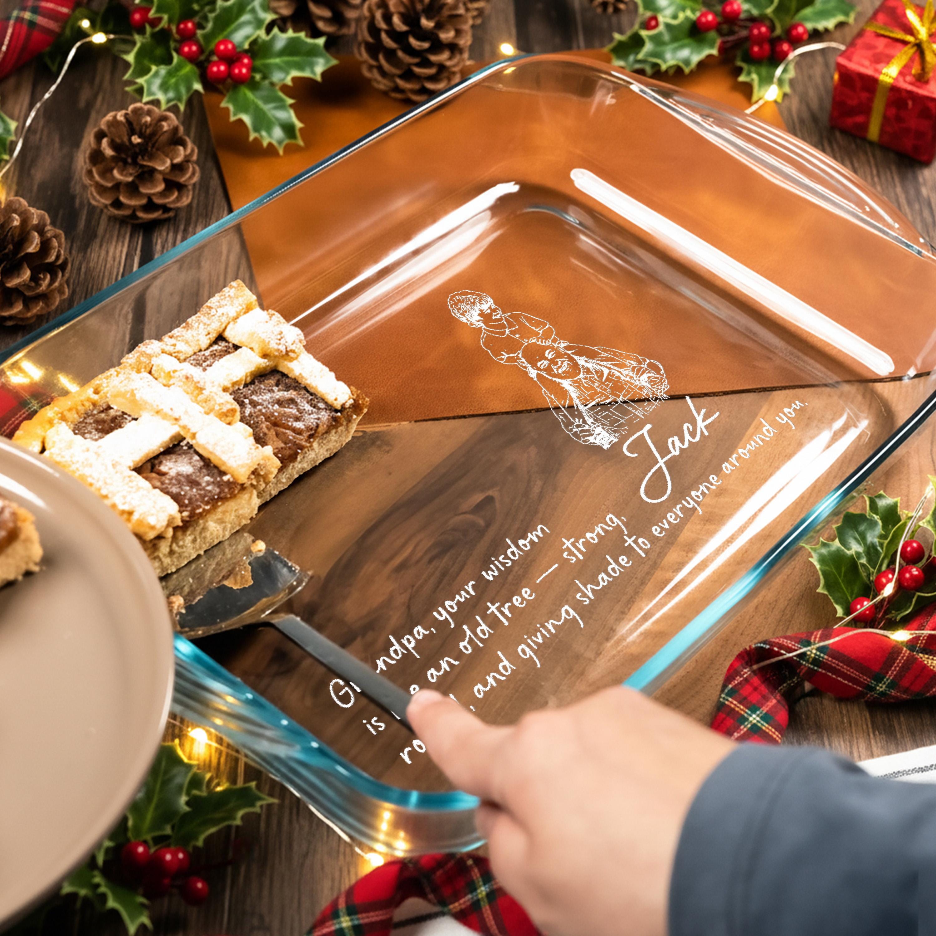 Engraved Baking Dish Casserole Dish For Family Gift With Handwriting Recipe Keepsake