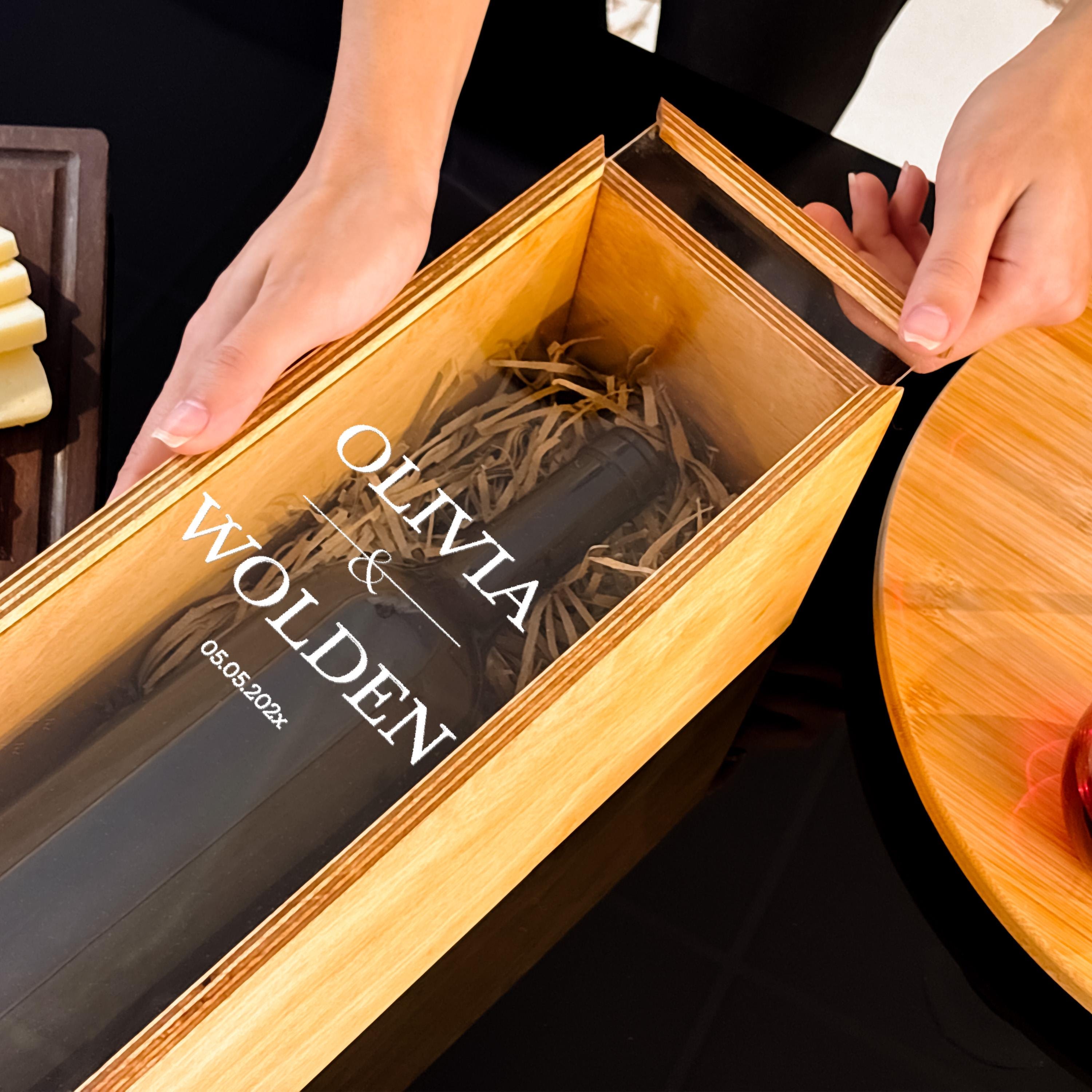 Personalized Wine Box Wedding Gift Wooden Wine Box Housewarming Gift