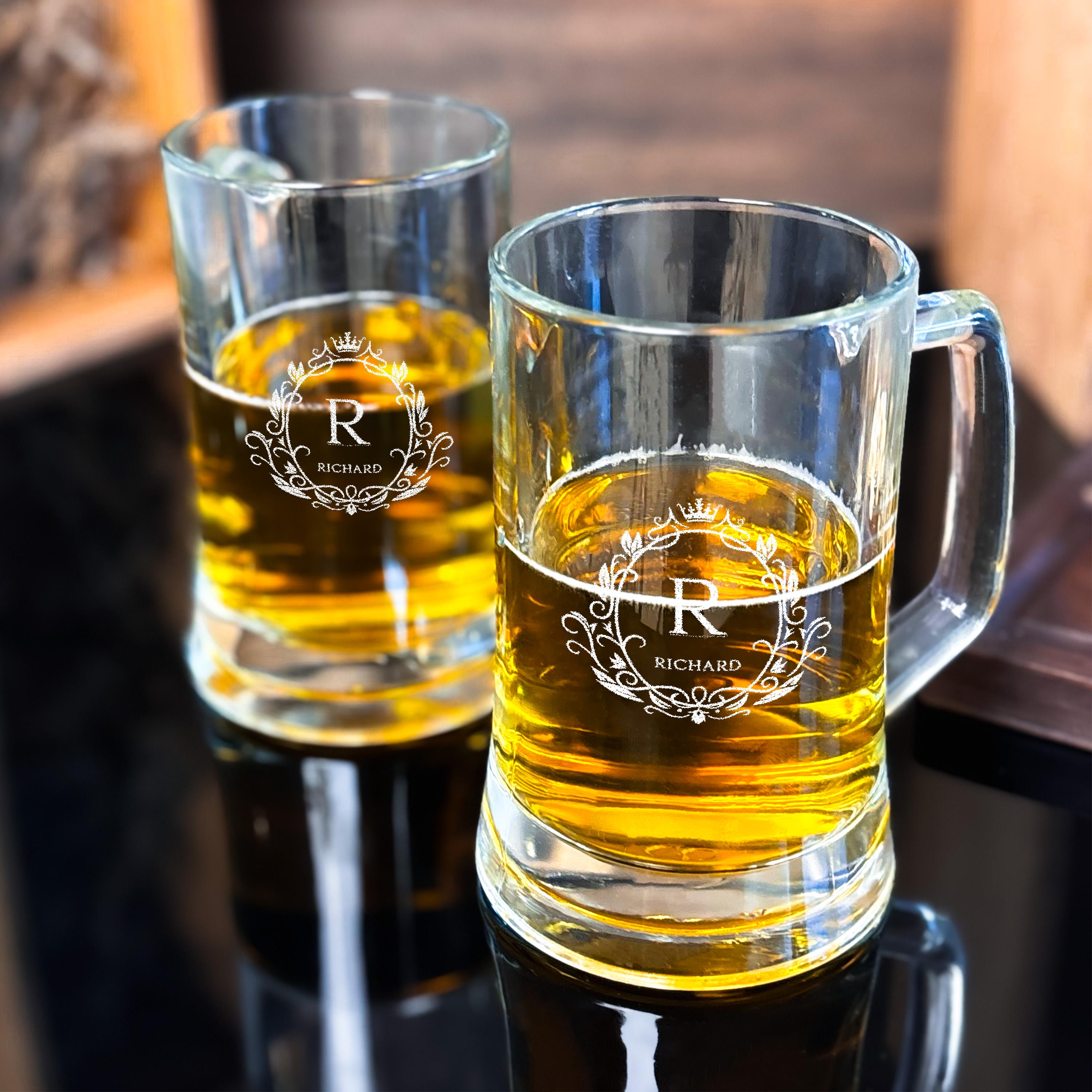 Engraved Beer Mug Personalized Beer Glass Wedding Gift With Wooden Gift Box