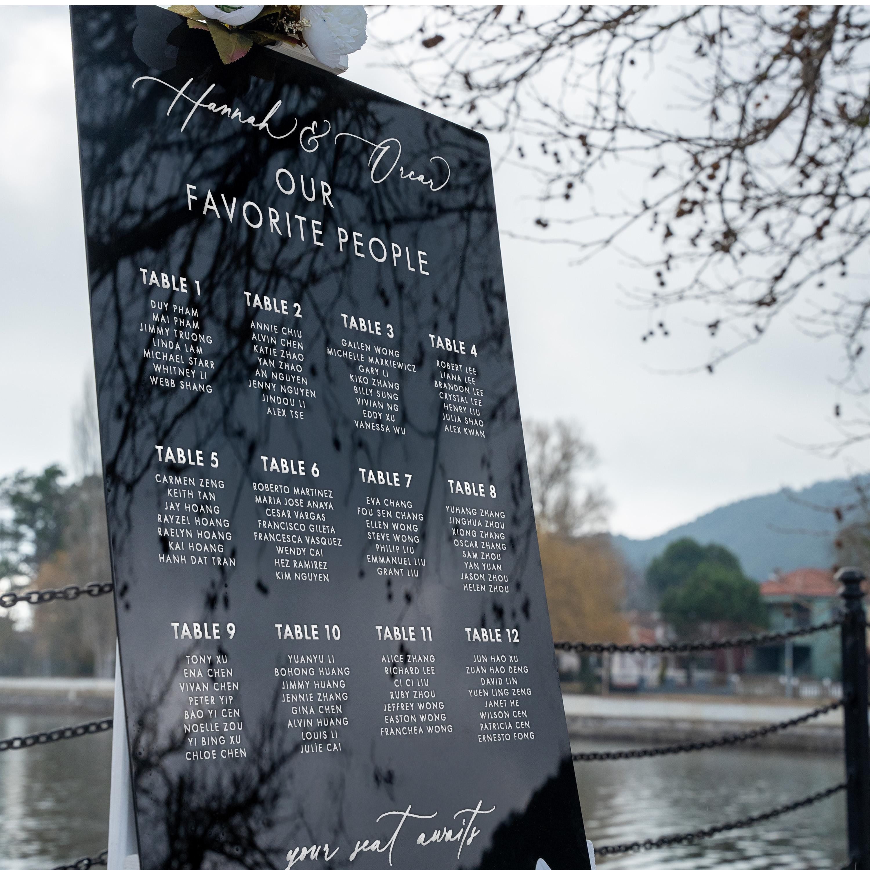 Acrylic Wedding Seating Chart - Guest Seating Chart and Personalized Decor Gardenia Collection