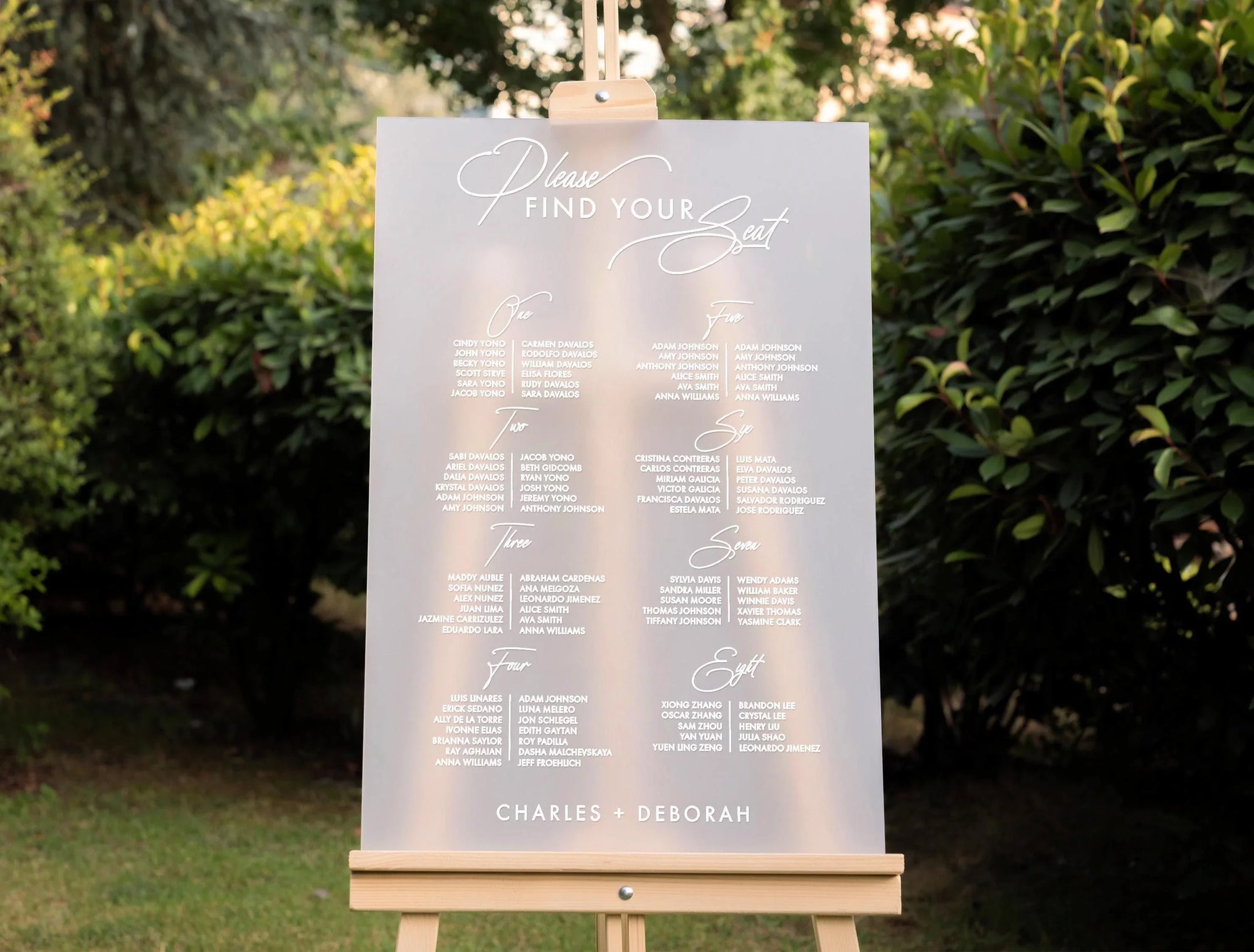 Wedding seating chart Milan frosted acrylic main image