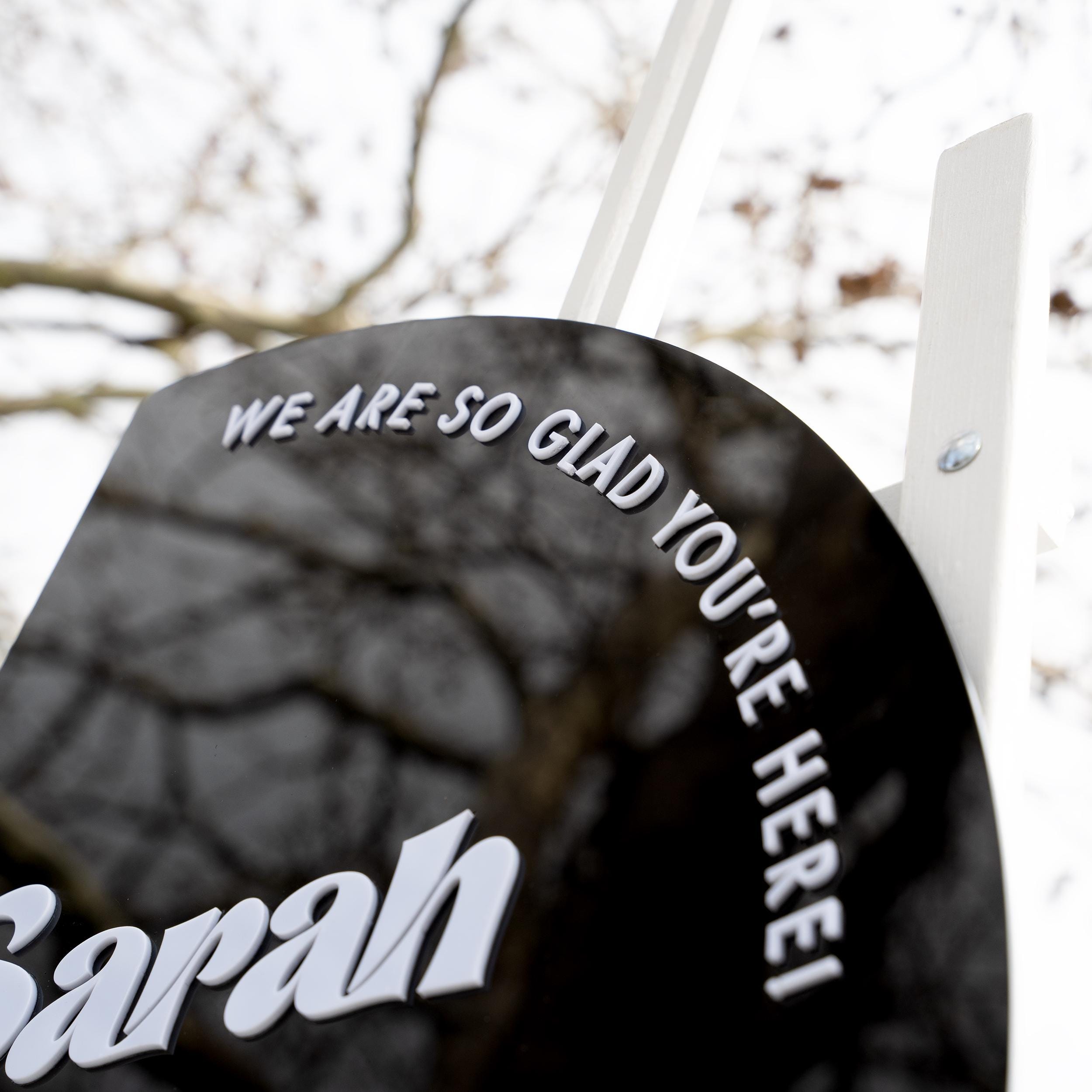 Personalized Black Acrylic Wedding Welcome Sign - Jasmine Collection