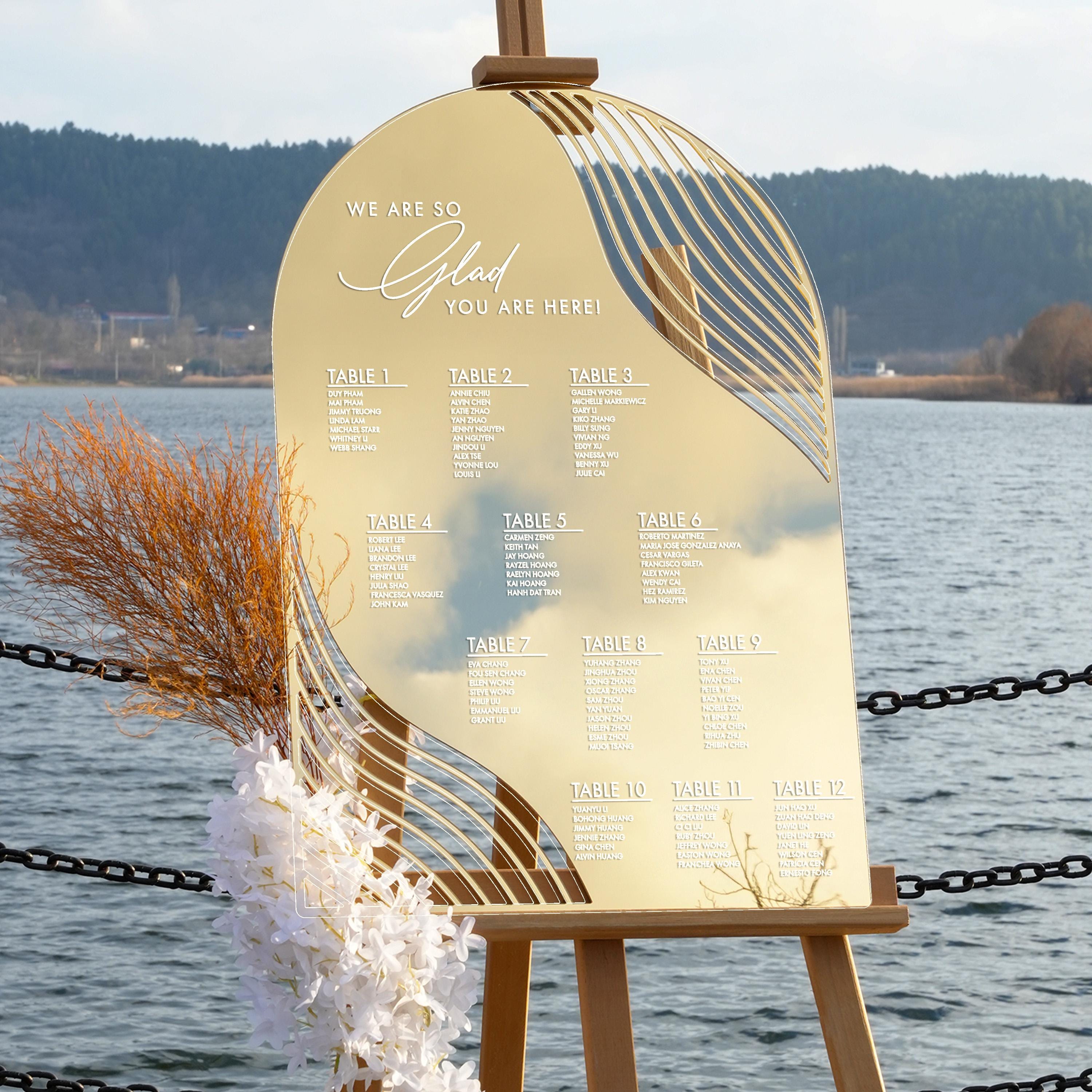 Wedding Seating Chart - Elegant Gold Mirror Seating Chart Guest List Display Marigold Collection