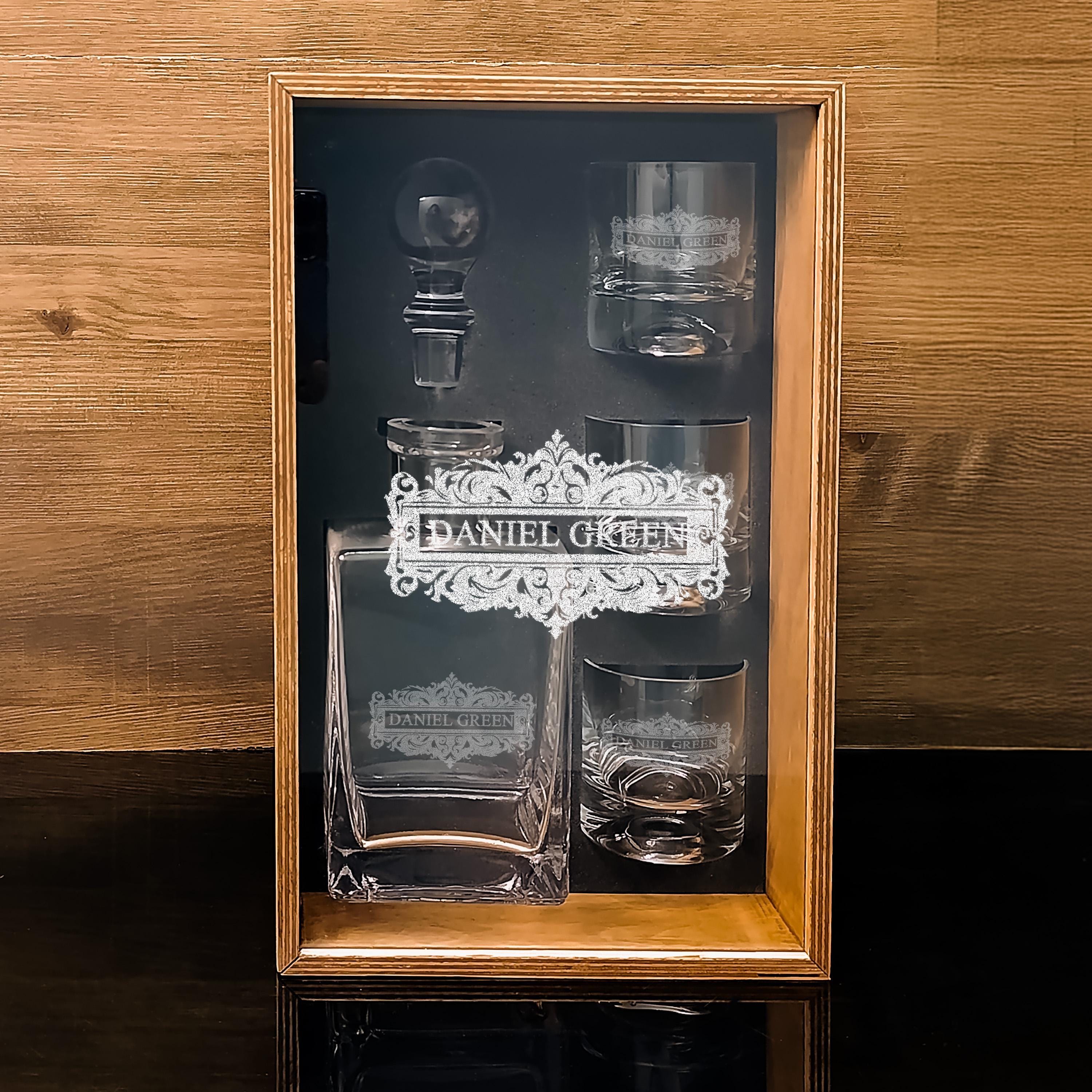 Custom Decanter Set Engraved Whiskey Glasses Gift For Dad Christmas Or Anniversary