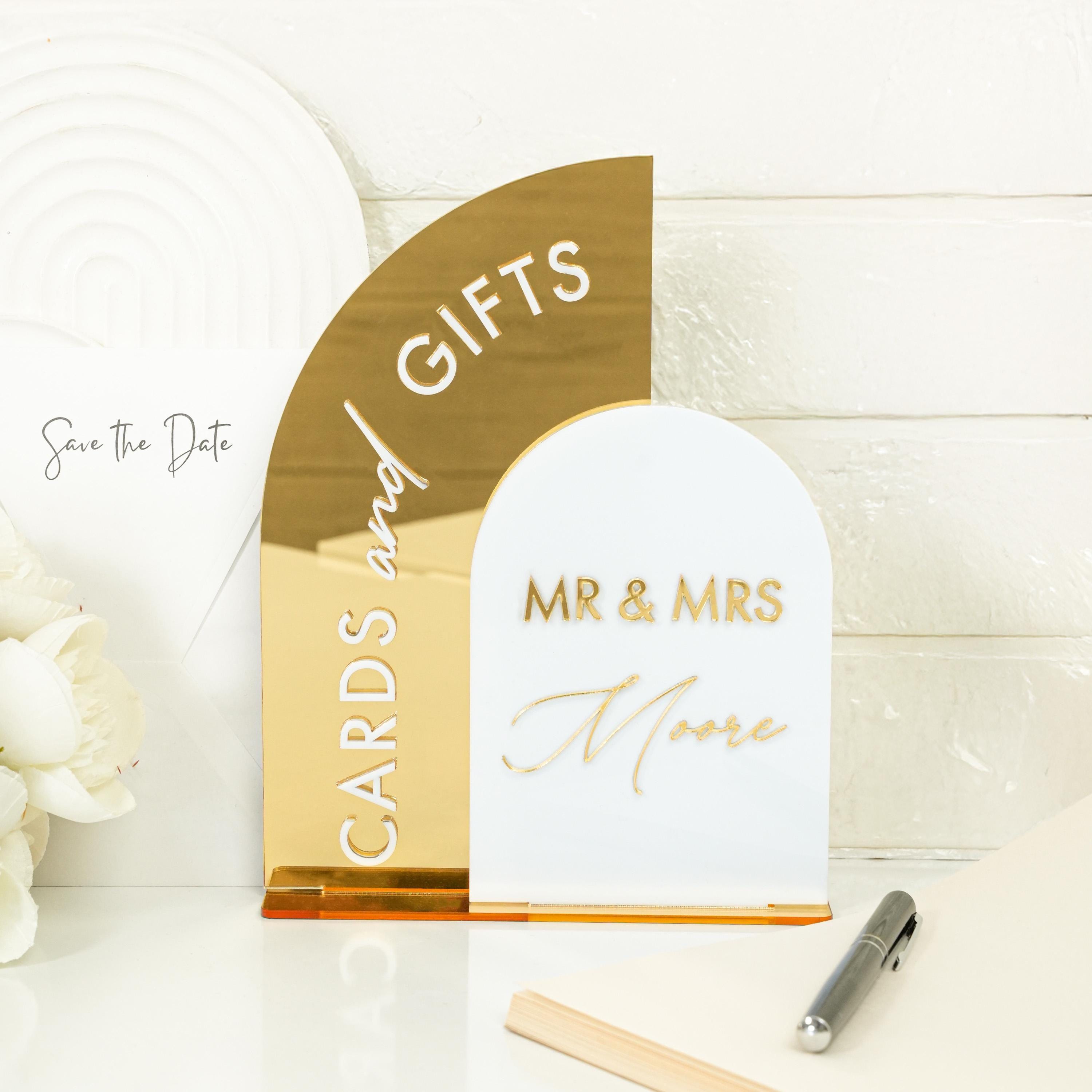 Custom Gold Wedding Signage Cards and Gifts Sign - Wedding Reception Table Decor Oslo Rome Collection