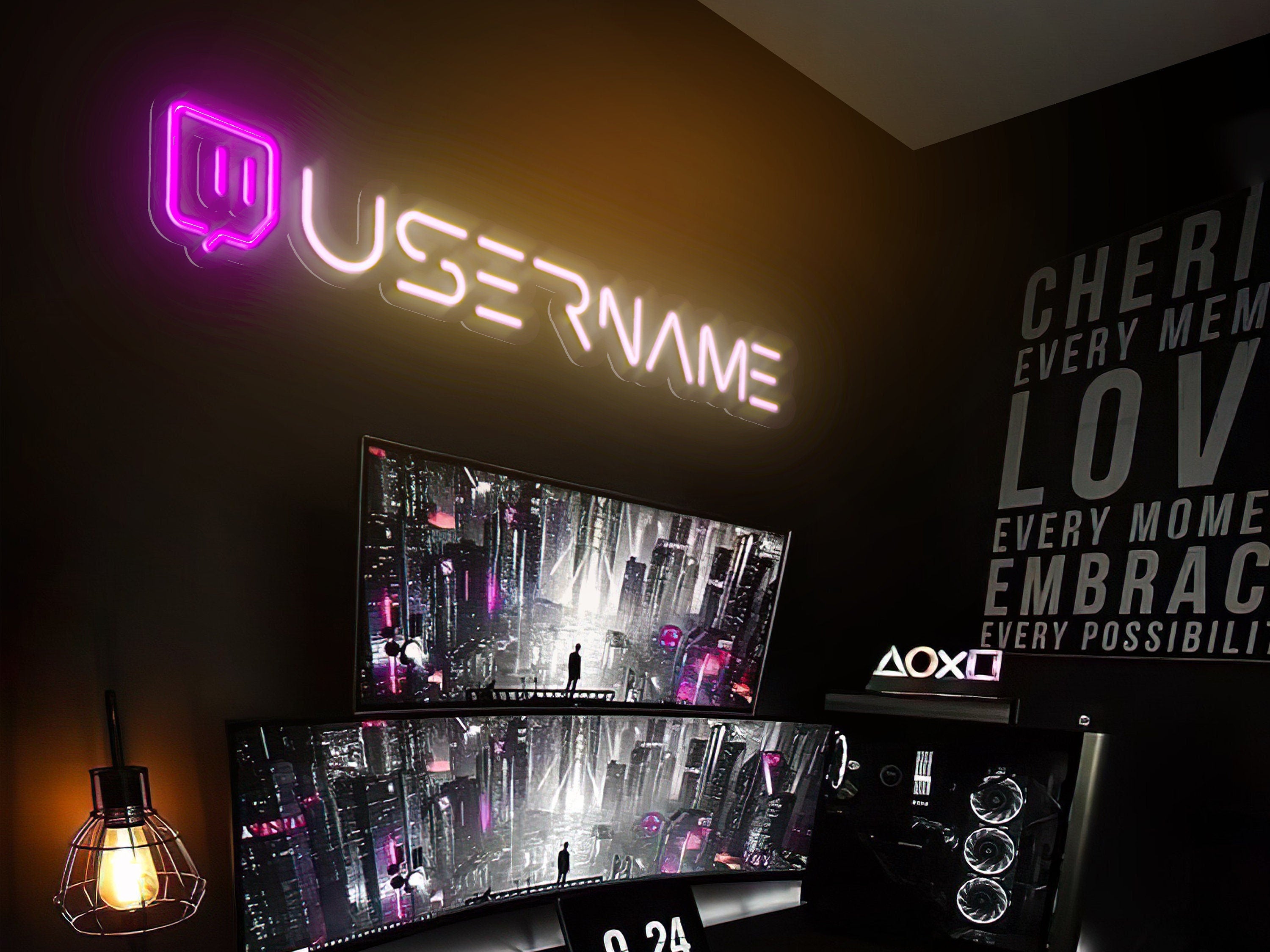 Custom Neon Sign Gamer Tag Gift For Birthday Personalized Streamer Room Light