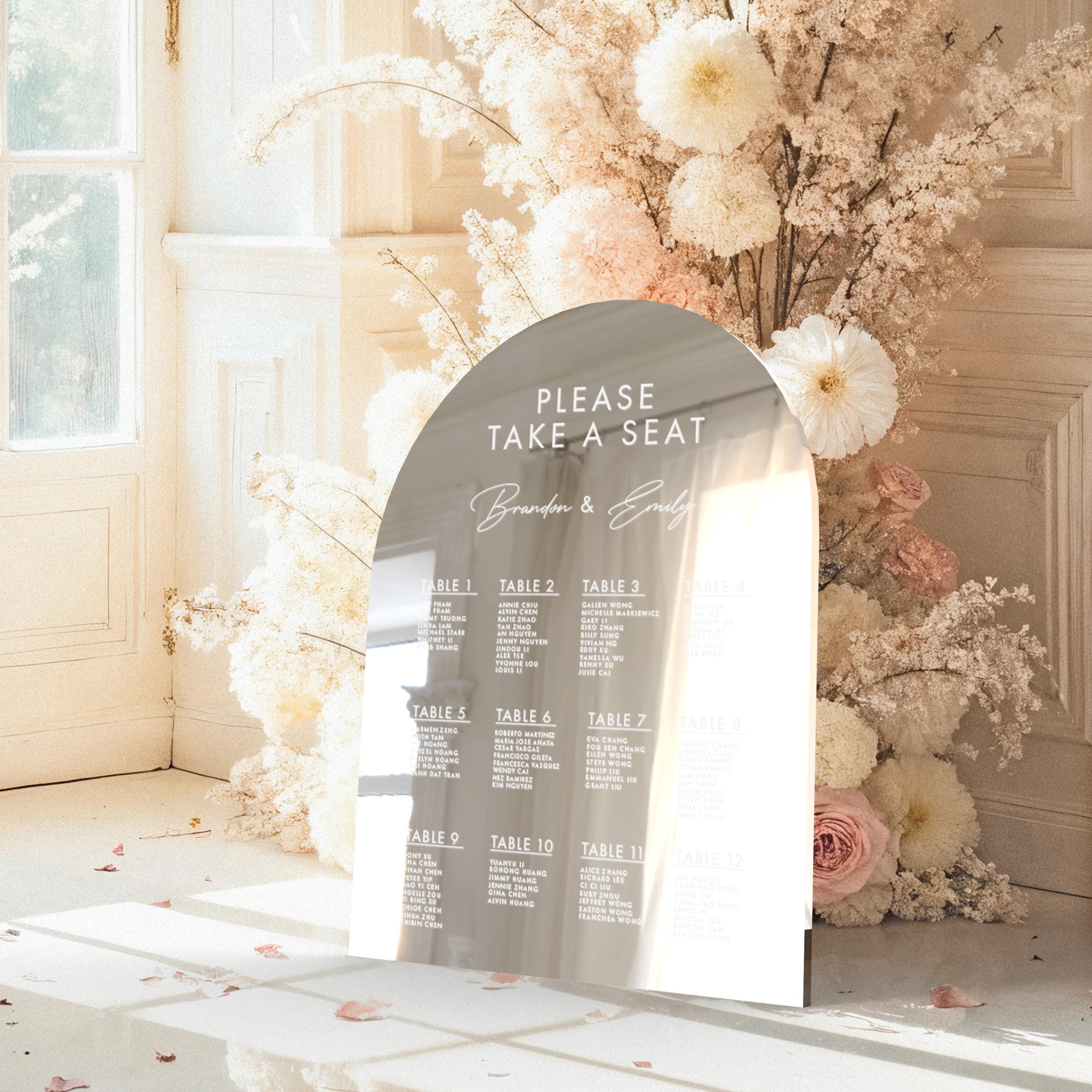 Wedding Seating Chart Mirror