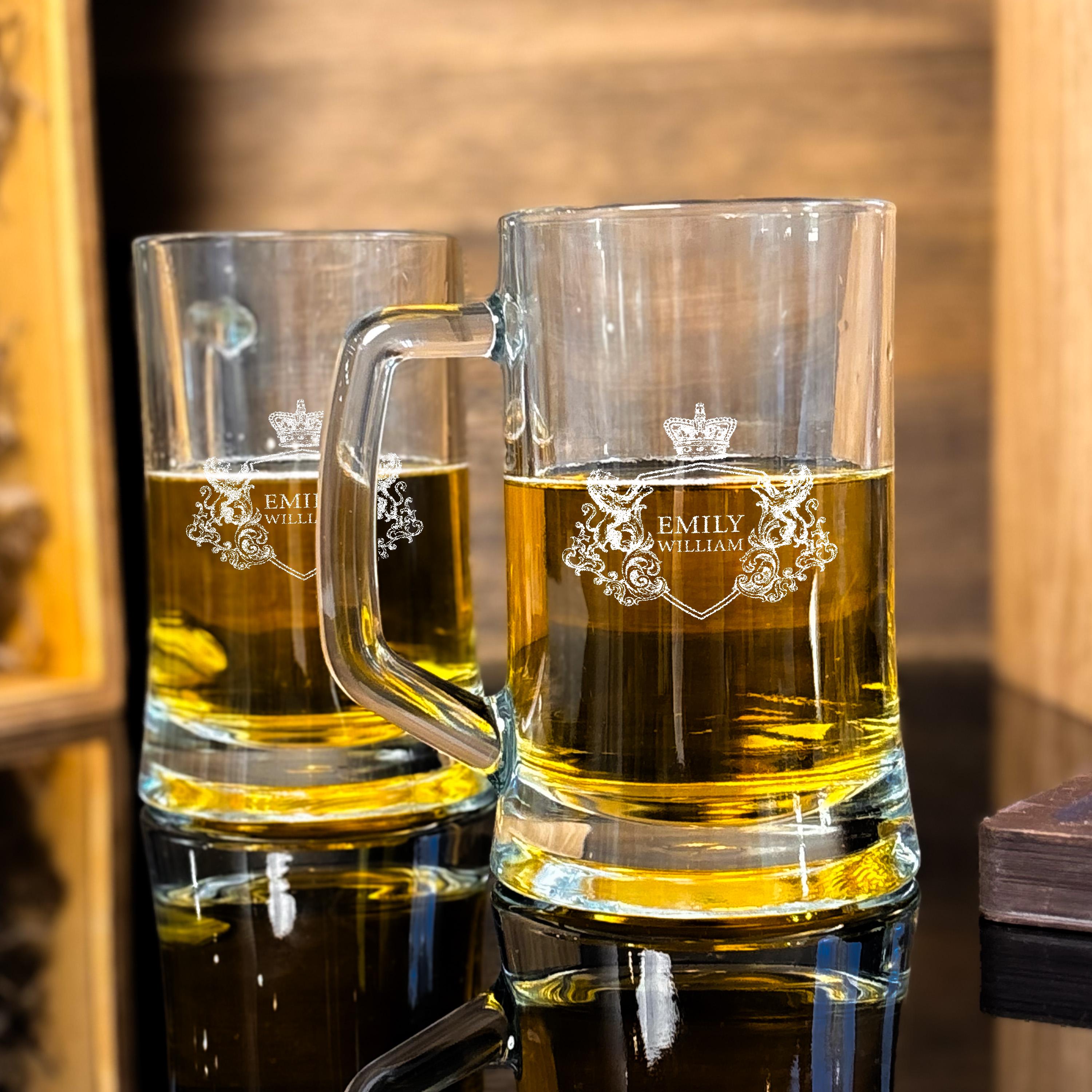 Engraved Beer Mug Personalized Beer Glass Wedding Gift For Him Housewarming