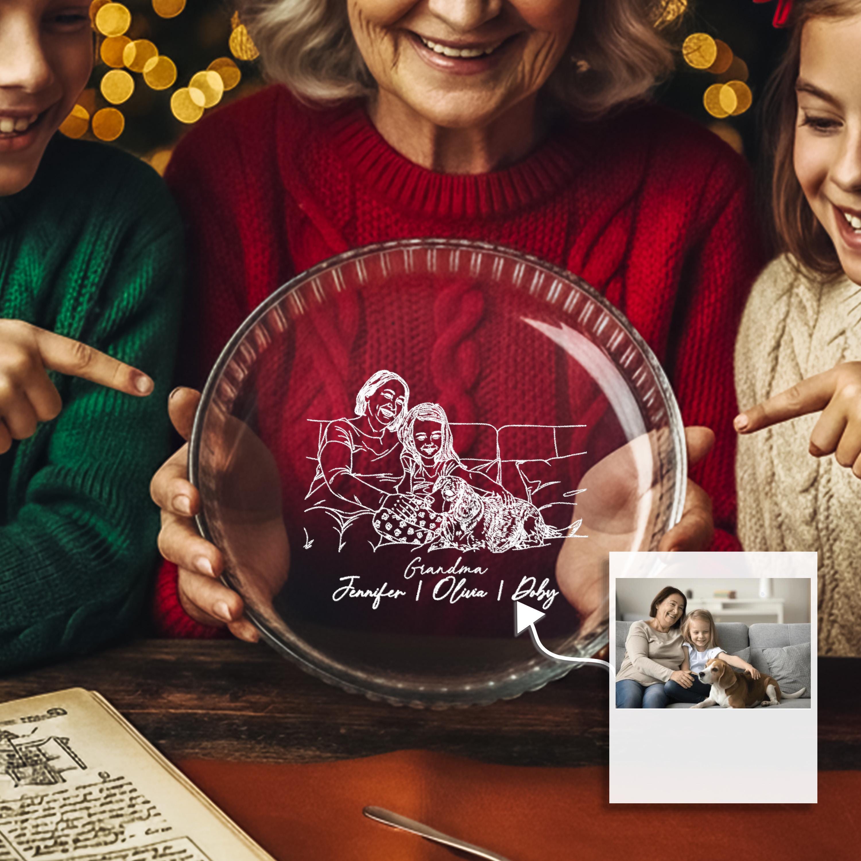 Grandma Casserole Dishes and Personalized Engraved Photo Baking Dish Kitchen Gift