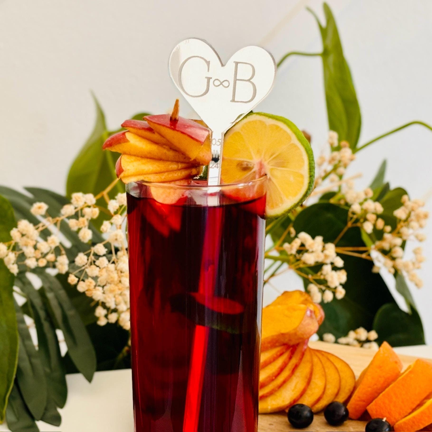 Initial drink stirrers for wedding and engagement